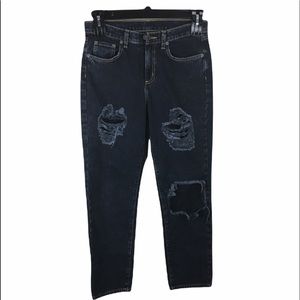 LF Carmar distressed dark boyfriend jeans